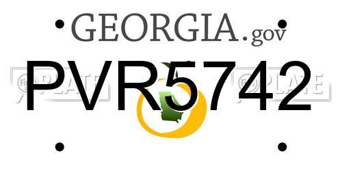 PVR5742 Georgia License Plate
