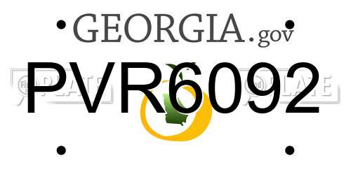 PVR6092 Georgia License Plate