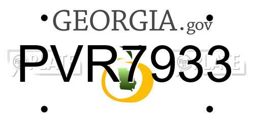 PVR7933 Georgia License Plate