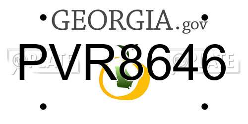PVR8646 Georgia License Plate