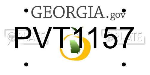 PVT1157 Georgia License Plate