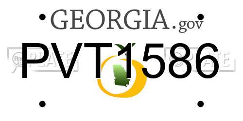 PVT1586 Georgia License Plate
