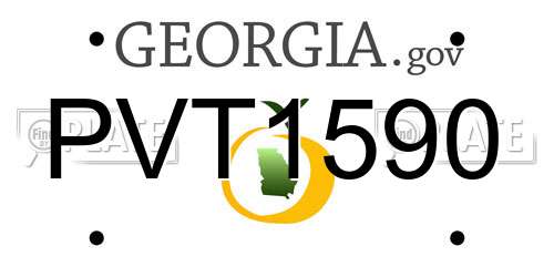 PVT1590 Georgia License Plate