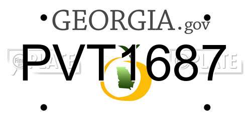 PVT1687 Georgia License Plate