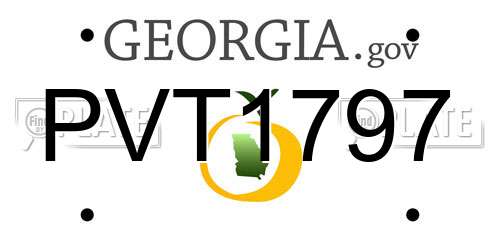 PVT1797 Georgia License Plate