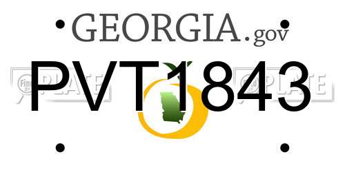 PVT1843 Georgia License Plate