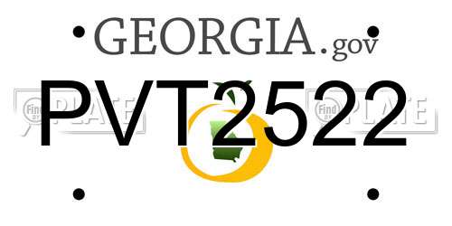 PVT2522 Georgia License Plate