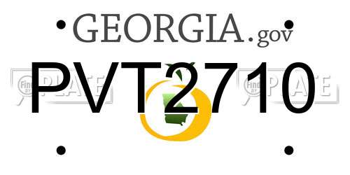 PVT2710 Georgia License Plate