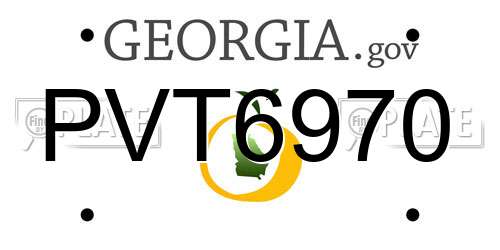 PVT6970 Georgia License Plate