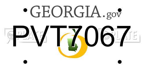 PVT7067 Georgia License Plate