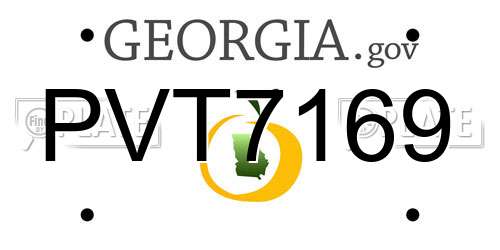 PVT7169 Georgia License Plate