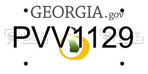 PVV1129 Georgia License Plate