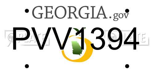 PVV1394 Georgia License Plate