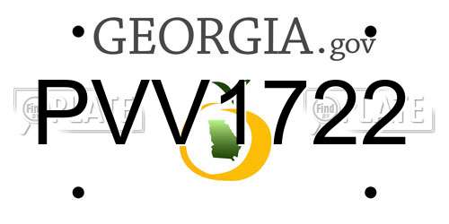 PVV1722 Georgia License Plate