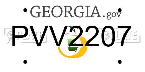 PVV2207 Georgia License Plate