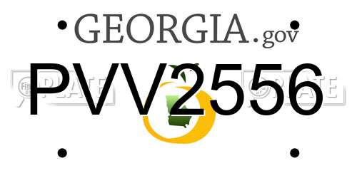 PVV2556 Georgia License Plate