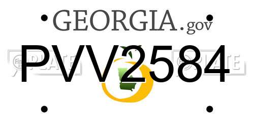 PVV2584 Georgia License Plate