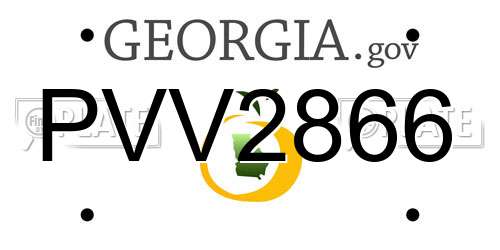 PVV2866 Georgia License Plate