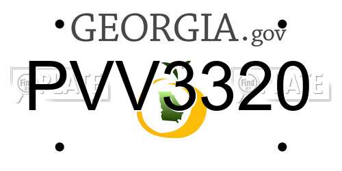 PVV3320 Georgia License Plate