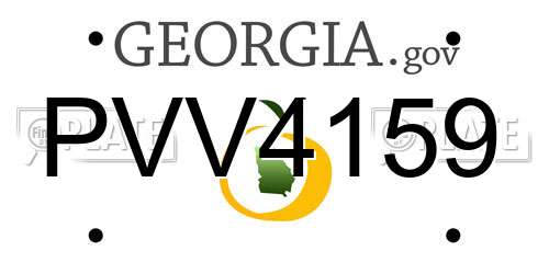 PVV4159 Georgia License Plate