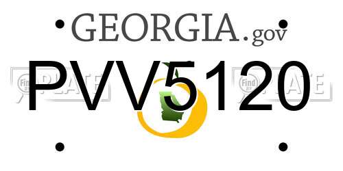 PVV5120 Georgia License Plate