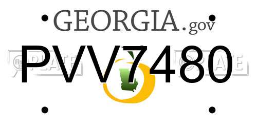 PVV7480 Georgia License Plate