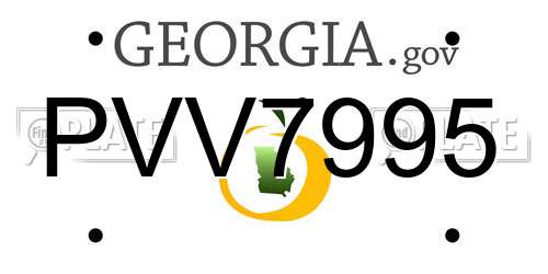 PVV7995 Georgia License Plate