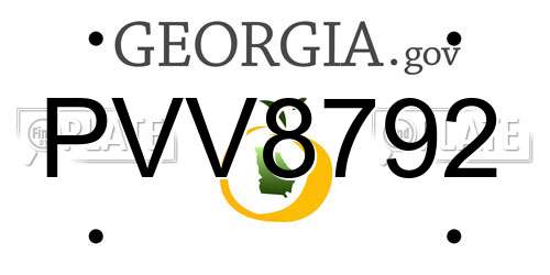PVV8792 Georgia License Plate