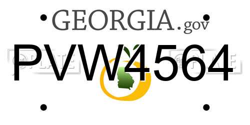 PVW4564 Georgia License Plate