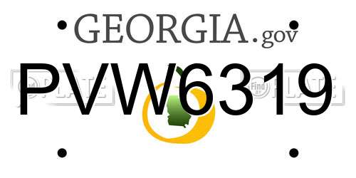 PVW6319 Georgia License Plate