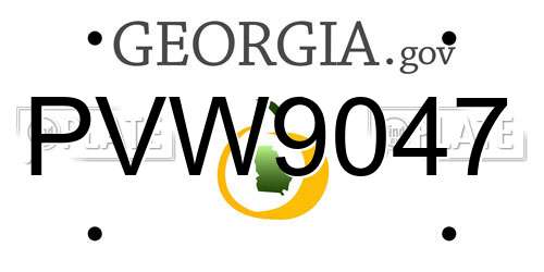 PVW9047 Georgia License Plate