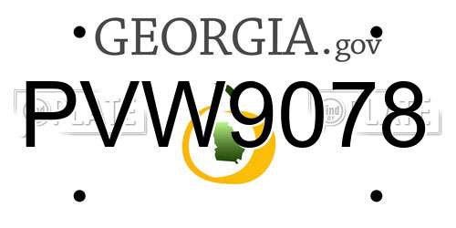 PVW9078 Georgia License Plate