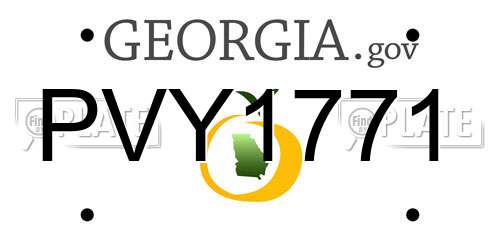 PVY1771 Georgia License Plate