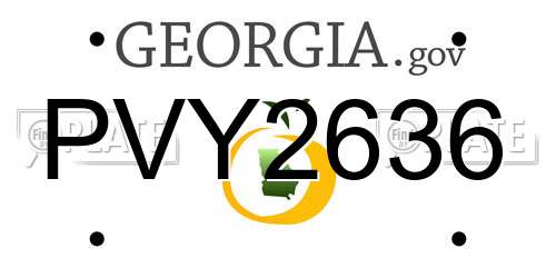 PVY2636 Georgia License Plate