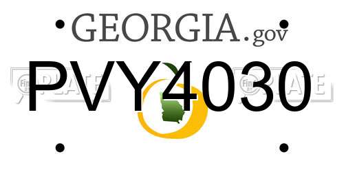 PVY4030 Georgia License Plate