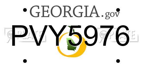 PVY5976 Georgia License Plate
