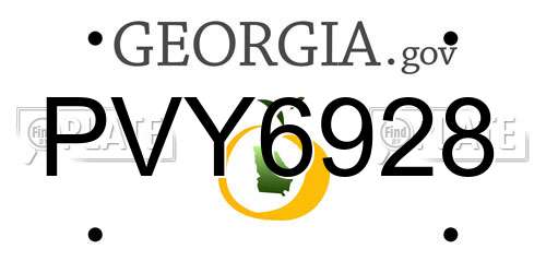 PVY6928 Georgia License Plate