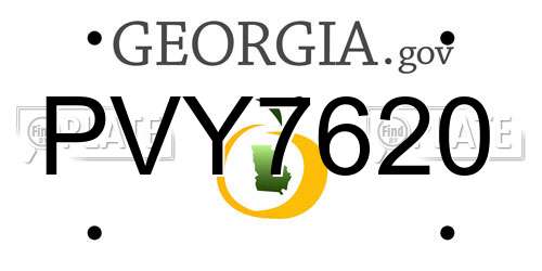 PVY7620 Georgia License Plate