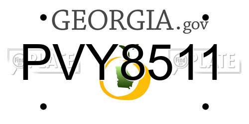 PVY8511 Georgia License Plate