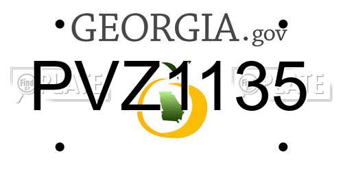 PVZ1135 Georgia License Plate