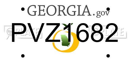 PVZ1682 Georgia License Plate