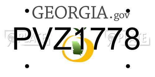 PVZ1778 Georgia License Plate