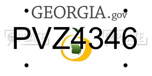 PVZ4346 Georgia License Plate