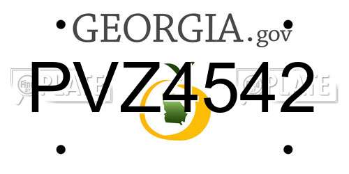 PVZ4542 Georgia License Plate
