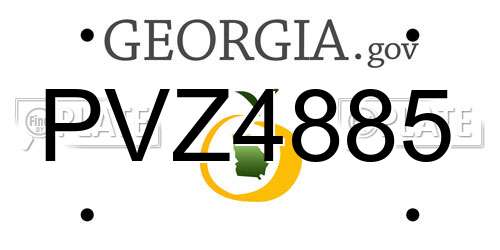PVZ4885 Georgia License Plate