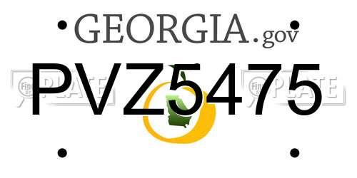 PVZ5475 Georgia License Plate