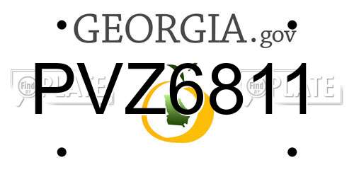 PVZ6811 Georgia License Plate
