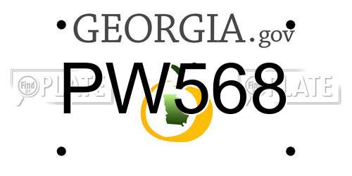 PW568 Georgia License Plate