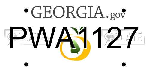 PWA1127 Georgia License Plate