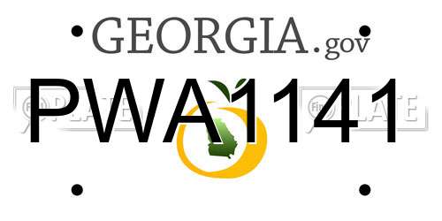 PWA1141 Georgia License Plate